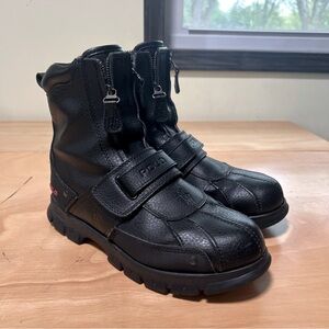 Polo Ralph Lauren Riding Combat Black Leather Boots Mens 9D